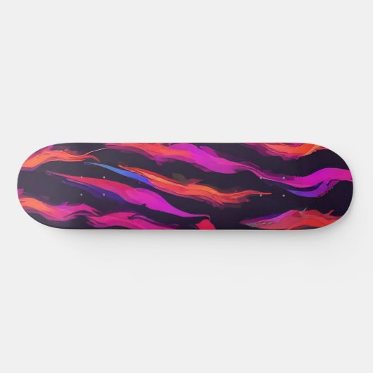 Neon Fire Flame Skateboard (Horizontaal)