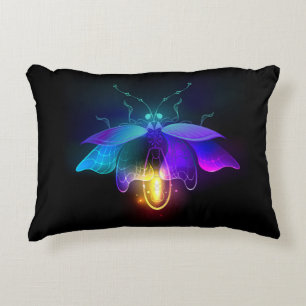 Neon Firefly op zwart Accent Kussen