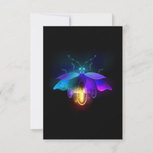 Neon Firefly op zwart Bedankkaart