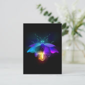 Neon Firefly op zwart Briefkaart (Staand voorkant)