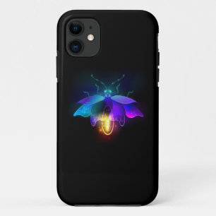 Neon Firefly op zwart iPhone 11 Hoesje