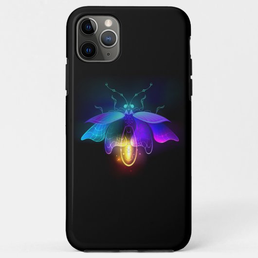 Neon Firefly op zwart Case-Mate iPhone Case (Achterkant)