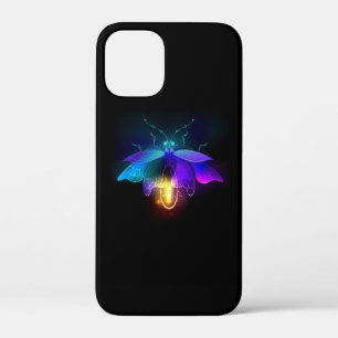 Neon Firefly op zwart iPhone 12 Mini Hoesje