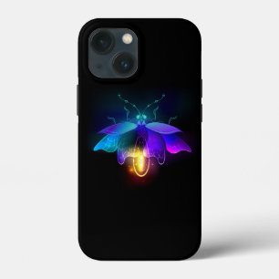 Neon Firefly op zwart iPhone 13 Mini Hoesje