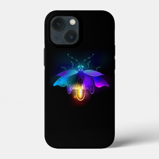 Neon Firefly op zwart Case-Mate iPhone Case (Achterkant)