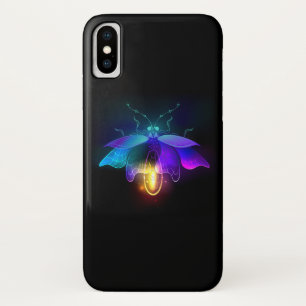 Neon Firefly op zwart iPhone X Hoesje