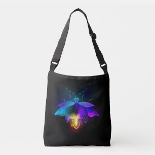 Neon Firefly op zwart Crossbody Tas