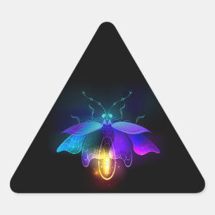 Neon Firefly op zwart Driehoek Sticker