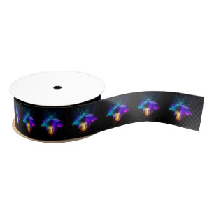 Neon Firefly op zwart Grosgrain Lint