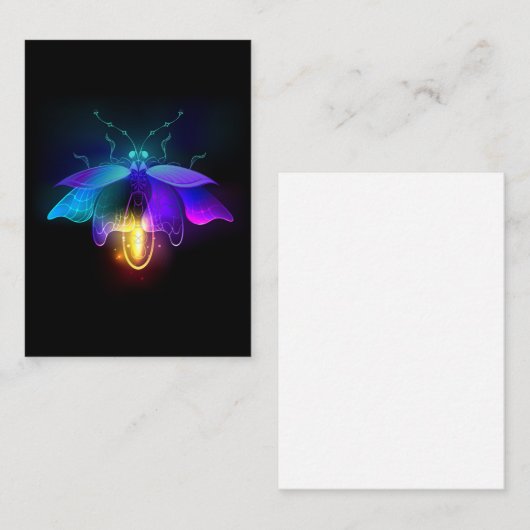 Neon Firefly op zwart Informatiekaartje (Voorkant / Achterkant)