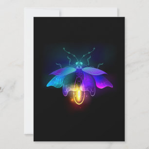 Neon Firefly op zwart Kaart