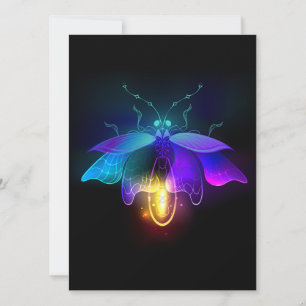 Neon Firefly op zwart Kaart