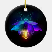 Neon Firefly op zwart Keramisch Ornament (Achterkant)