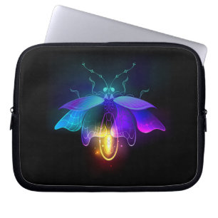 Neon Firefly op zwart Laptop Sleeve