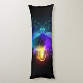 Neon Firefly op zwart Lichaamskussen (Achterkant (Verticaal))