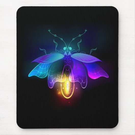 Neon Firefly op zwart Muismat (Voorkant)