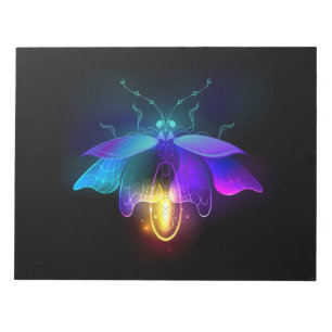 Neon Firefly op zwart Notitieblok