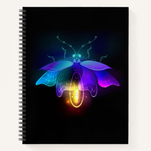 Neon Firefly op zwart Notitieboek