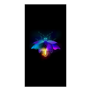 Neon Firefly op zwart Perfect Poster