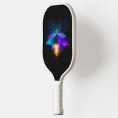 Neon Firefly op zwart Pickleball Paddle (Links)