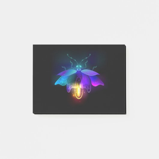 Neon Firefly op zwart Post-it® Notes (Voorkant)