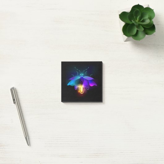 Neon Firefly op zwart Post-it® Notes (Kantoor)