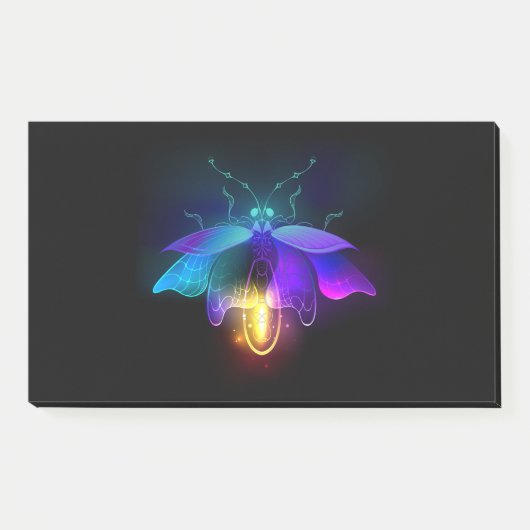 Neon Firefly op zwart Post-it® Notes (Voorkant)