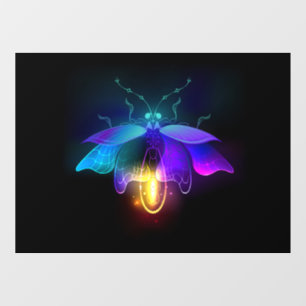 Neon Firefly op zwart Raamsticker