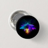 Neon Firefly op zwart Ronde Button 3,2 Cm (Voorkant /achterkant)