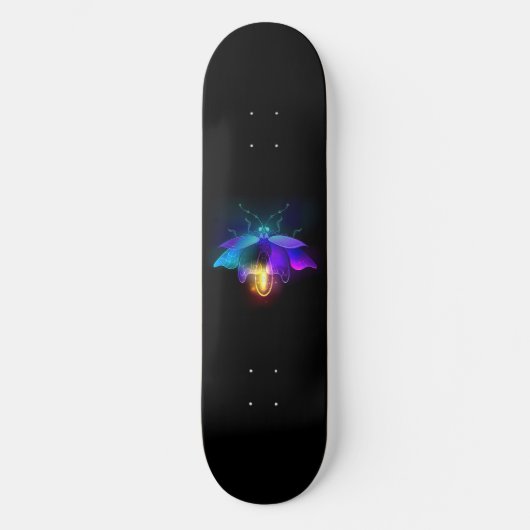 Neon Firefly op zwart Skateboard (Voorkant)