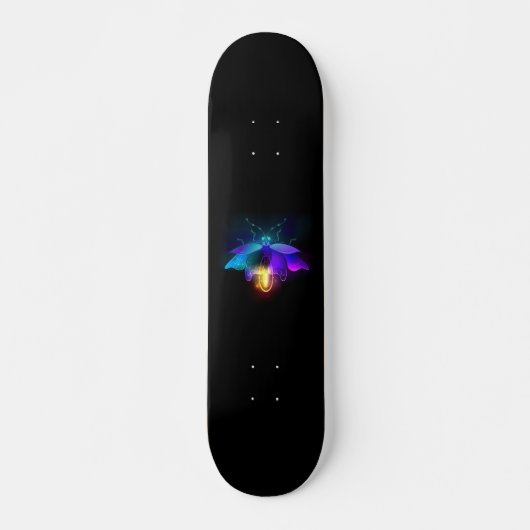 Neon Firefly op zwart Skateboard (Voorkant)