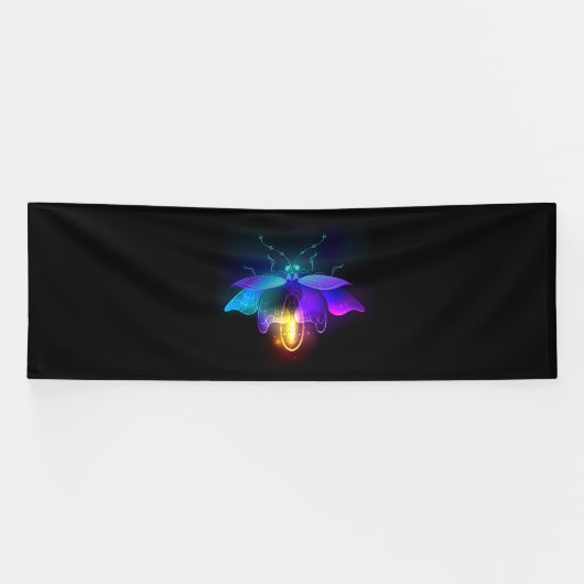 Neon Firefly op zwart Spandoek (Horizontaal)
