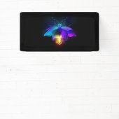 Neon Firefly op zwart Spandoek (Insitu)