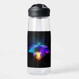 Neon Firefly op zwart Waterfles