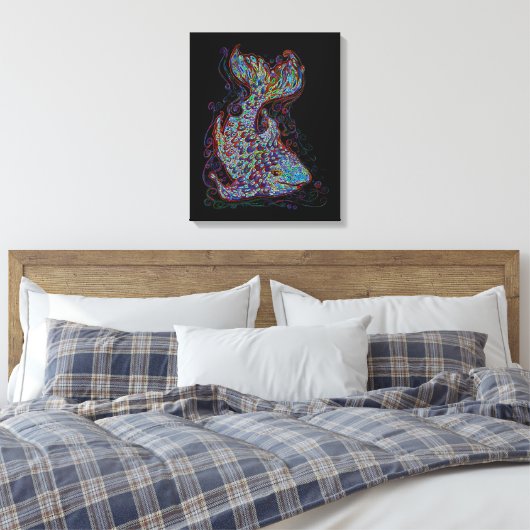 Neon Fish Canvas Afdruk (Insitu (Slaapkamer))