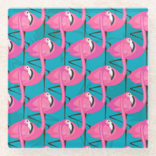 Neon Flamingos Glazen Onderzetter