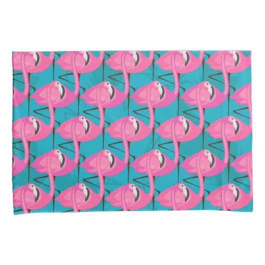 Neon Flamingos Kussensloop (Voorkant-Rechts)