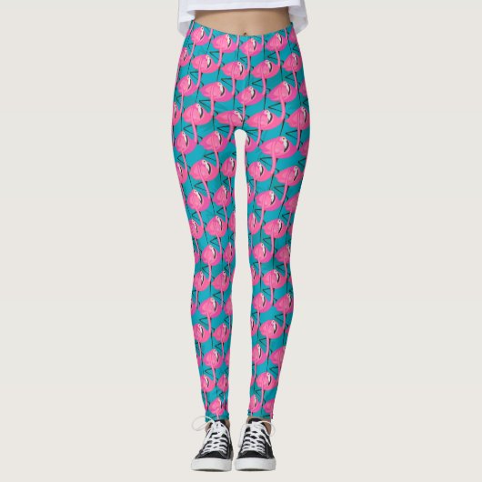 Neon Flamingos Leggings (Voorkant)
