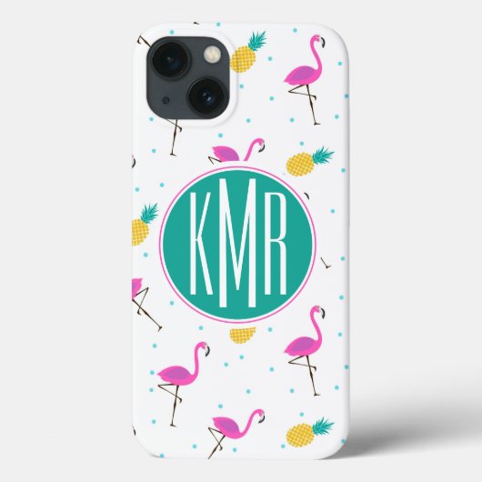 Neon Flamingos | Monogram Case-Mate iPhone Case (Achterkant)