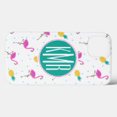 Neon Flamingos | Monogram Case-Mate iPhone Case (Achterkant (horizontaal))