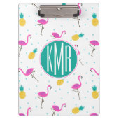 Neon Flamingos | Monogram Klembord (Voorkant)