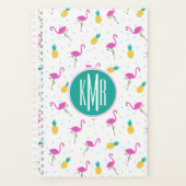 Neon Flamingos | Monogram Planner (Voorkant)