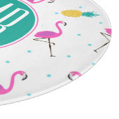 Neon Flamingos | Monogram Snijplank (Hoek)