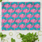 Neon Flamingos Theedoek (Gevouwen)