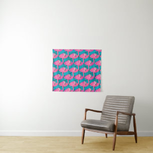 Neon Flamingos Wandkleed