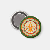 Neon Fleur de Lis Peace Love Gumbo Magneet (Voorkant / Achterkant)