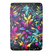 Neon Floral Burst Art Badmat (Voorkant Verticaal)