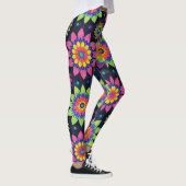 Neon Floral Mandalas Seamless Pattern Leggings (Rechts)