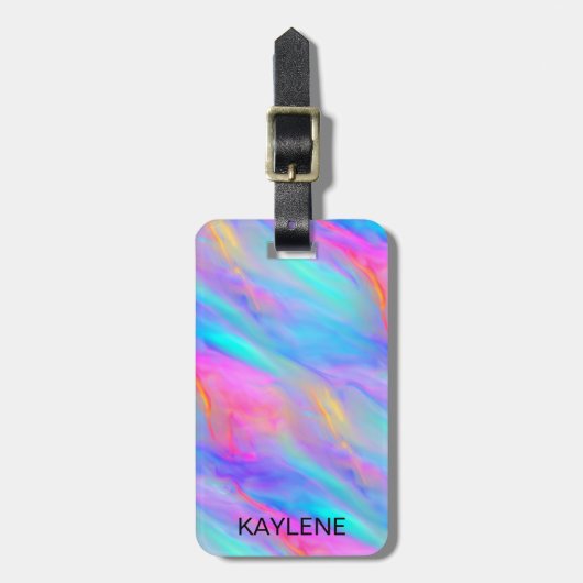 Neon Flow gepersonaliseerd Bagagelabel (Voorkant verticaal)