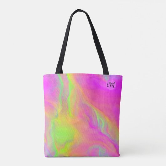 Neon Flow gepersonaliseerde Canvas tas (Achterkant)